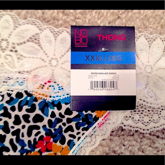 NWT floral lace thong panties size XXXL pink/blue - Picture 6 of 6